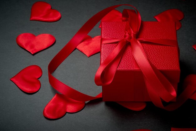 Valentine's daya Declaration of love Red box with a gift to your loved one