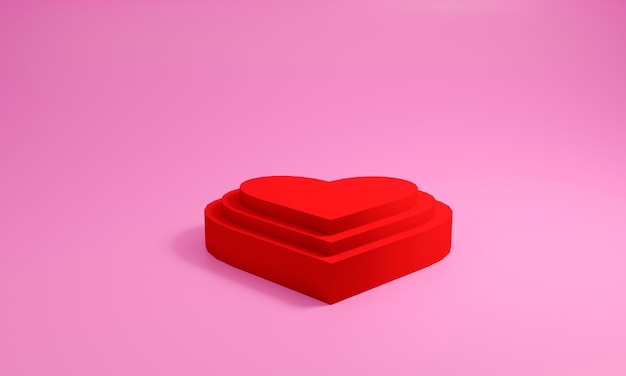 Valentine's heart as a podium to put gifts.