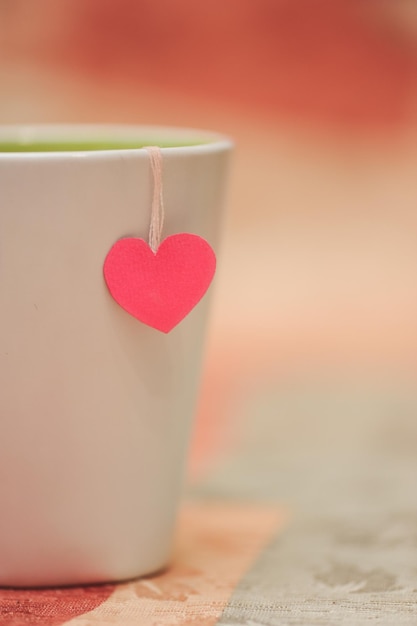 Valentine's mug with pink handmade heart