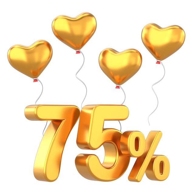 Valentine sale Seventy five percent sale 75 sale 3D illustration