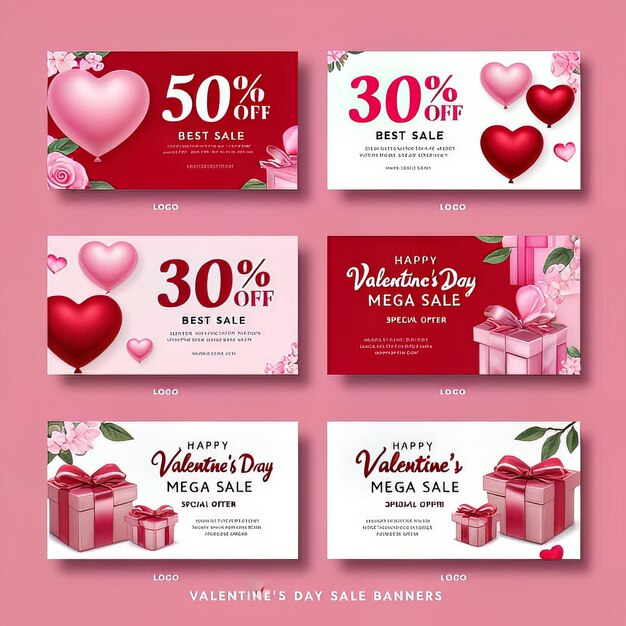 Photo valentines day advertising template