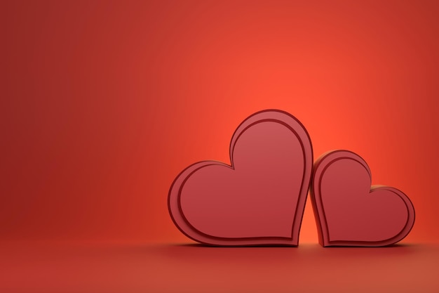 Valentines day background design 3D rendering