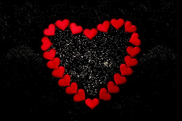 Photo valentines day background red heart with sparkles