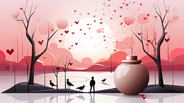 Valentines Day Background Set