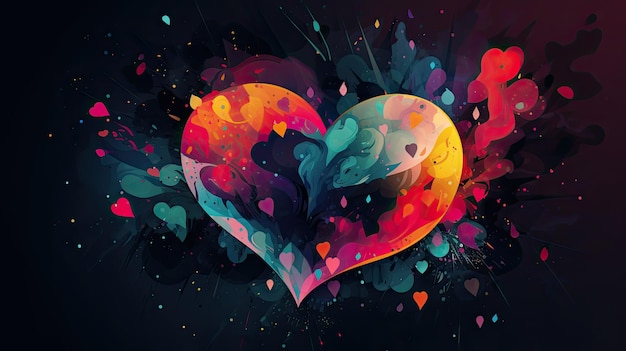 valentines day background with colorful lights and hearts design