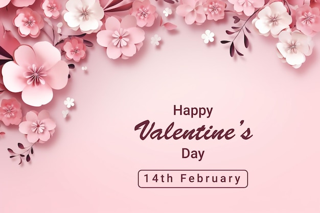 Valentines day background with flowers