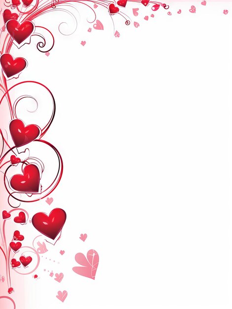 Valentines Day background with red hearts and copy space