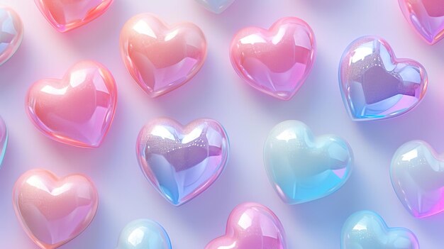 Valentines day background with transparent hearts