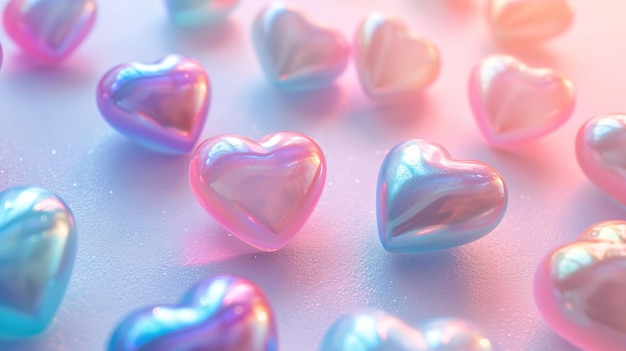 Valentines day background with transparent hearts