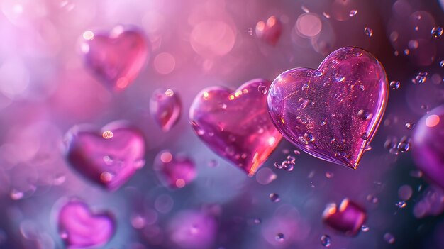 Valentines day background with transparent hearts