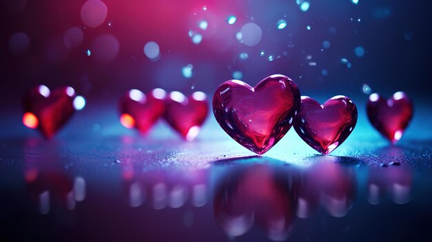 Valentines day background with transparent hearts