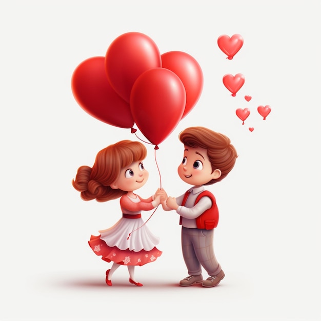 Valentines day cartoons with white background high