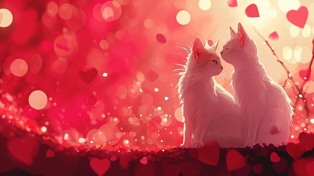 valentines day cat couple background