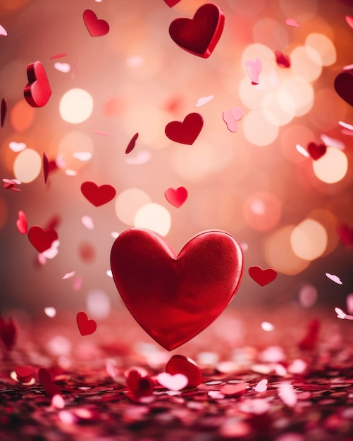 Valentines Day celebrations and Blur the background to enhance the sense of movement and festivity