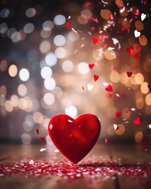 Valentines Day celebrations and Blur the background to enhance the sense of movement and festivity