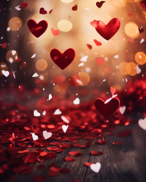 Valentines Day celebrations and Blur the background to enhance the sense of movement and festivity