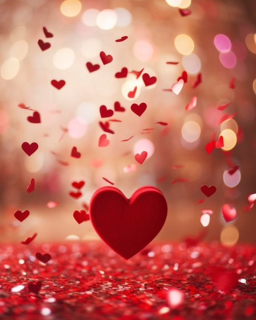 Valentines Day celebrations and Blur the background to enhance the sense of movement and festivity