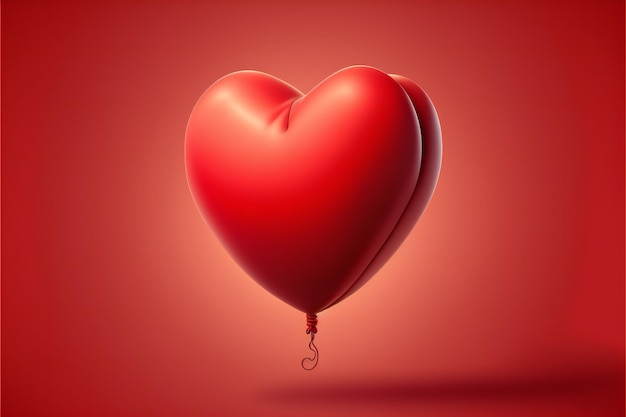 Valentines day concept beautiful heart balloon creative digital illustration painting