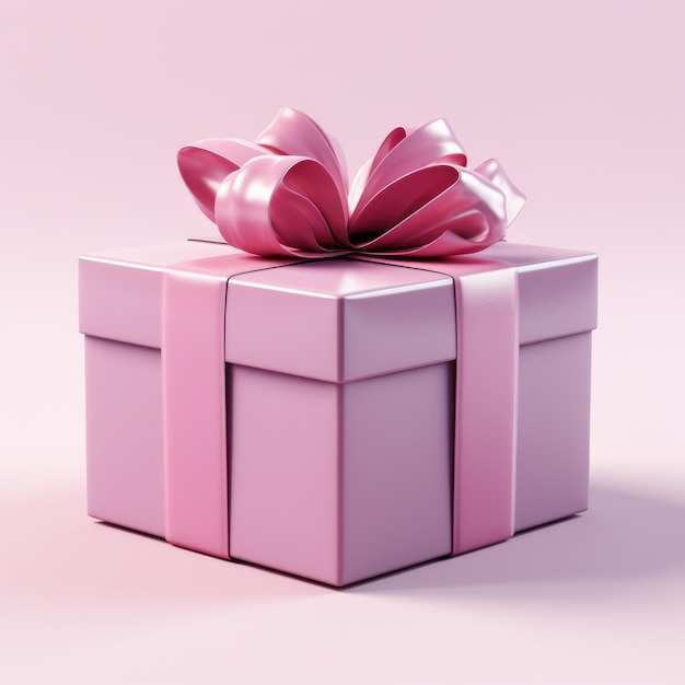 Valentines Day concept pink gift box with heart shape love concept Generative AI