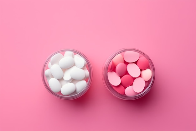 Valentines day concept with heart shaped medical pills for love and health