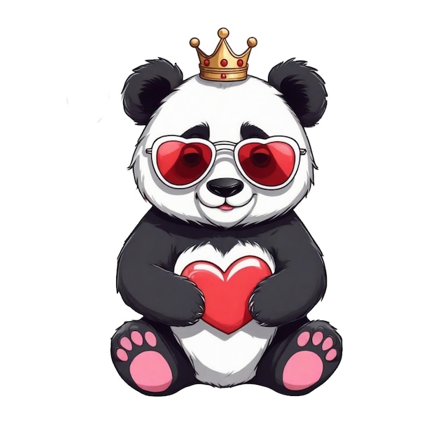 Valentines Day graphics cute white little panda