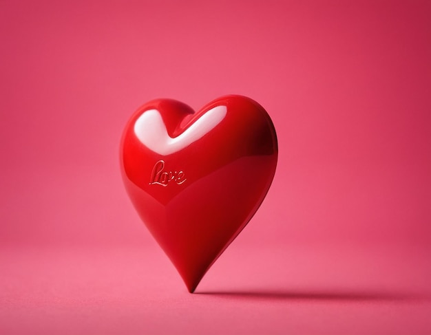 Valentines Day Heart Made of Red Roses Isolated on pink Background generated ai