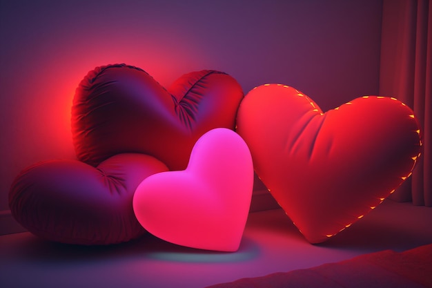 Valentines Day Heart Shape 3d Poster, Wallpaper, Banner, Template Design