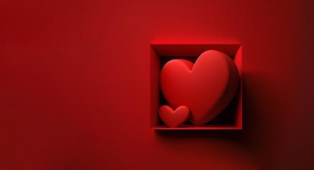 valentines day red background with multiple 3d heart shapes