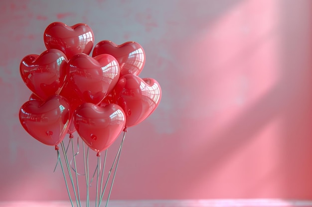 Valentines day sale background with heart shaped balloons Generative AI