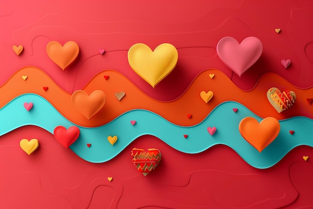 Valentines Day sale template colorful banner design Generative Ai