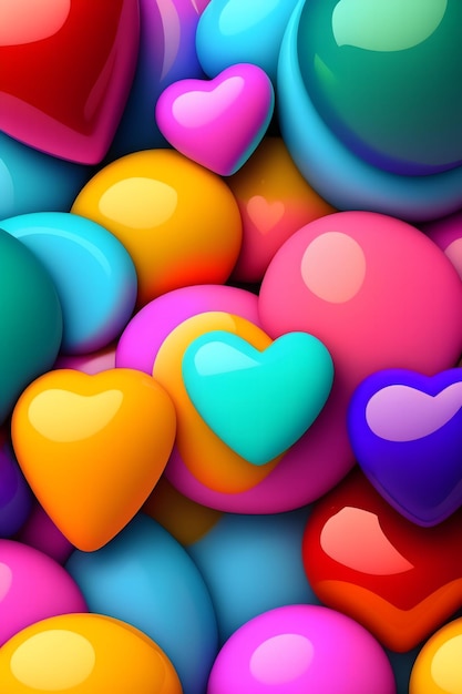 Valentines Love Shape 3D Realistic Background Wallpaper