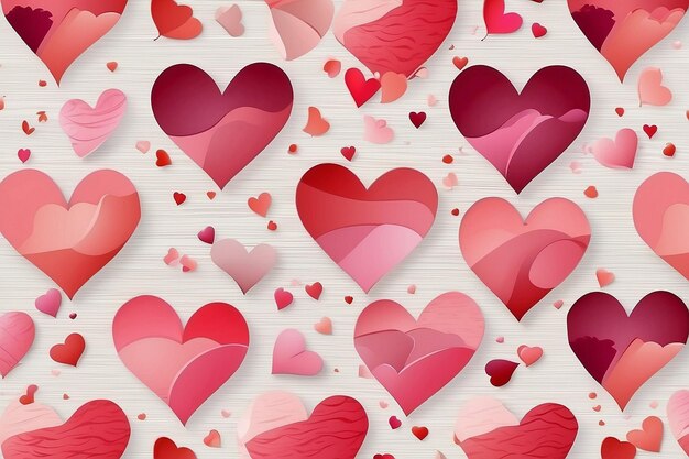 Valentines Seamless heart shape pattern white background