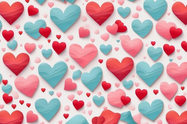 Valentines Seamless heart shape pattern white background