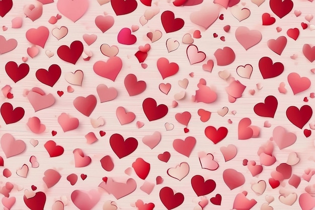 Valentines Seamless heart shape pattern white background