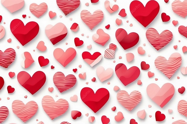 Valentines Seamless heart shape pattern white background