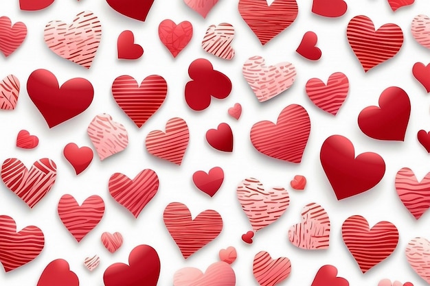 Valentines Seamless heart shape pattern white background