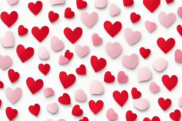 Valentines Seamless heart shape pattern white background