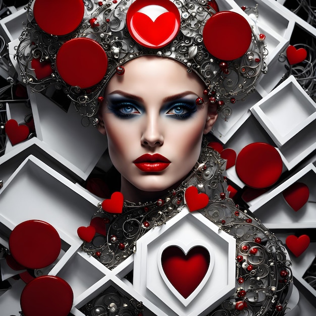 Photo the valentines theme shoot featured a stunningly beautiful model with hyper detail eyes and face c