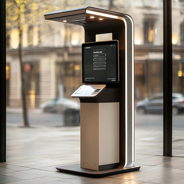 Photo a valet station with a digital display and hightech features