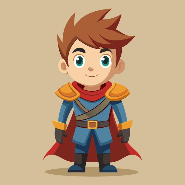 Photo valiant cartoon boy knight ready for adventure