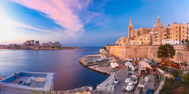 Valletta Skyline at sunset Malta