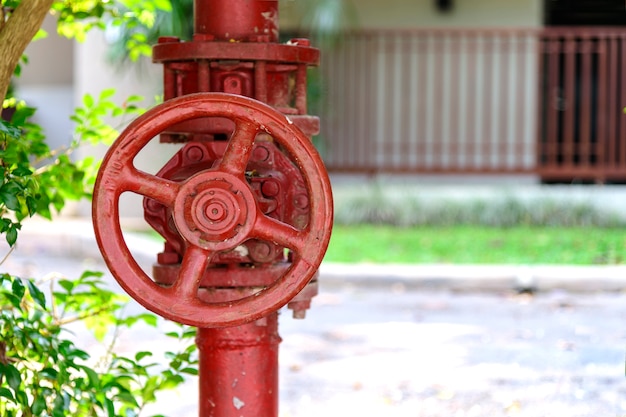 Valve from the water pipeline with soft-focus and over light in the background