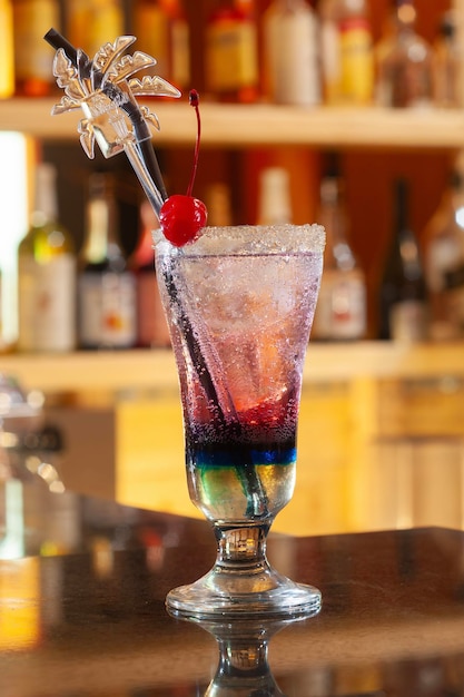 Vampire Blue Curacao Grenadine Soda Mocktail