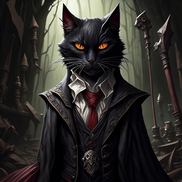 A Vampire Cat In A Suit