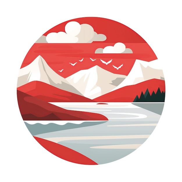 Vancouver Vibes Red amp White Minimalistic Circular Design