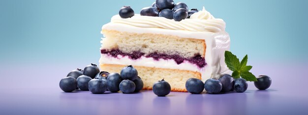 Vanilla cake with blueberries