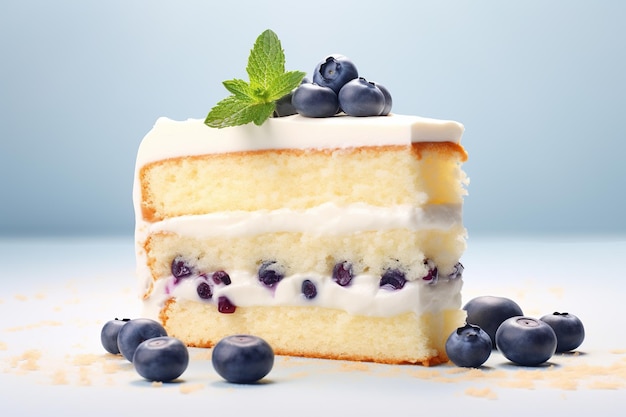 Vanilla cake with blueberries