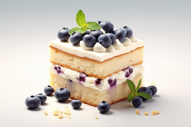 Vanilla cake with blueberries