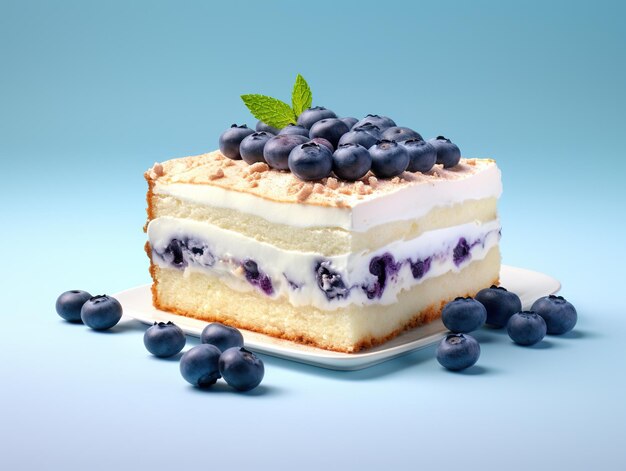 Vanilla cake with blueberries