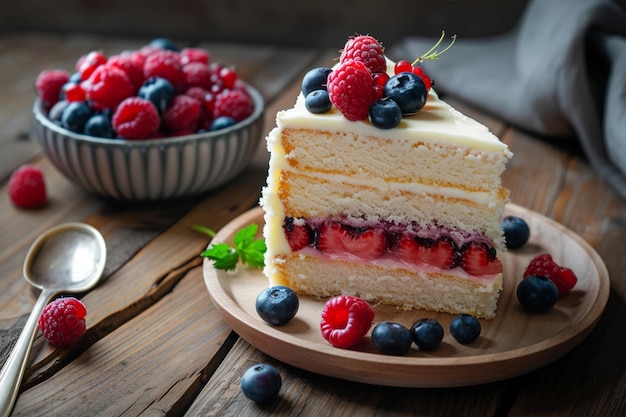 Vanilla Cake with Cream Layers